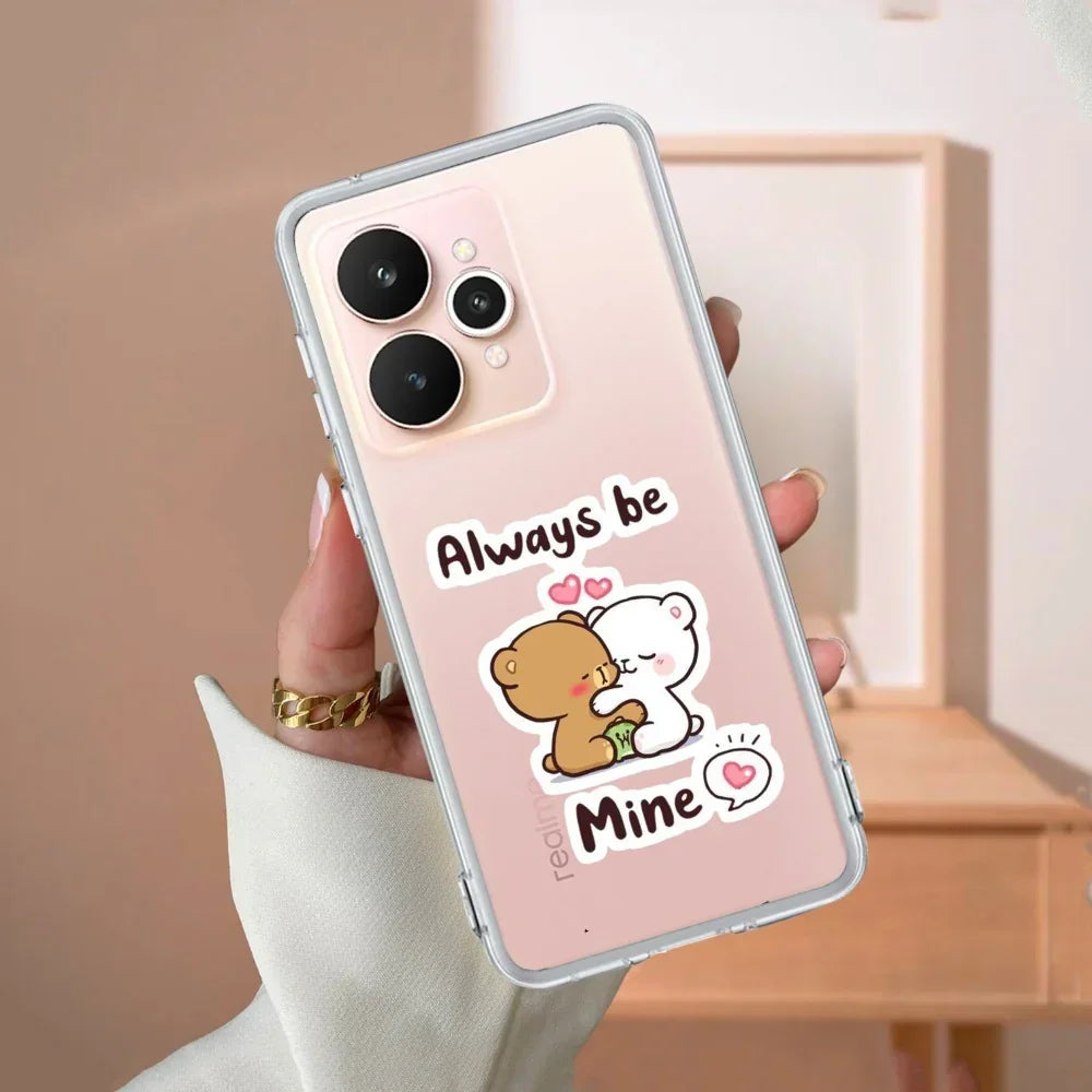 Cute Cuddle Bears Transparent Silicon Case For Realme C67 5G
