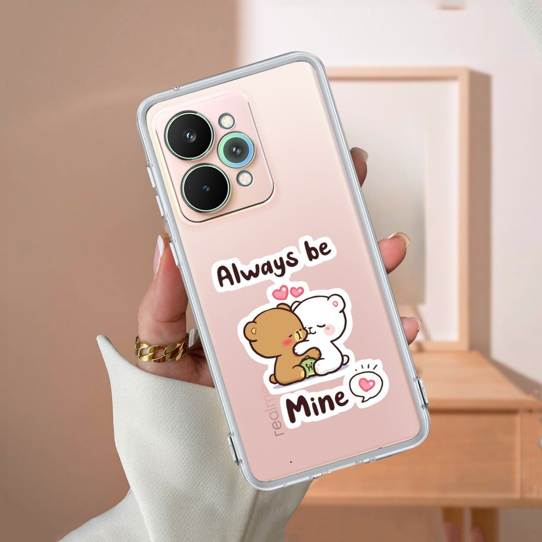 Cute Cuddle Bears Transparent Silicon Case For Realme 15 5G