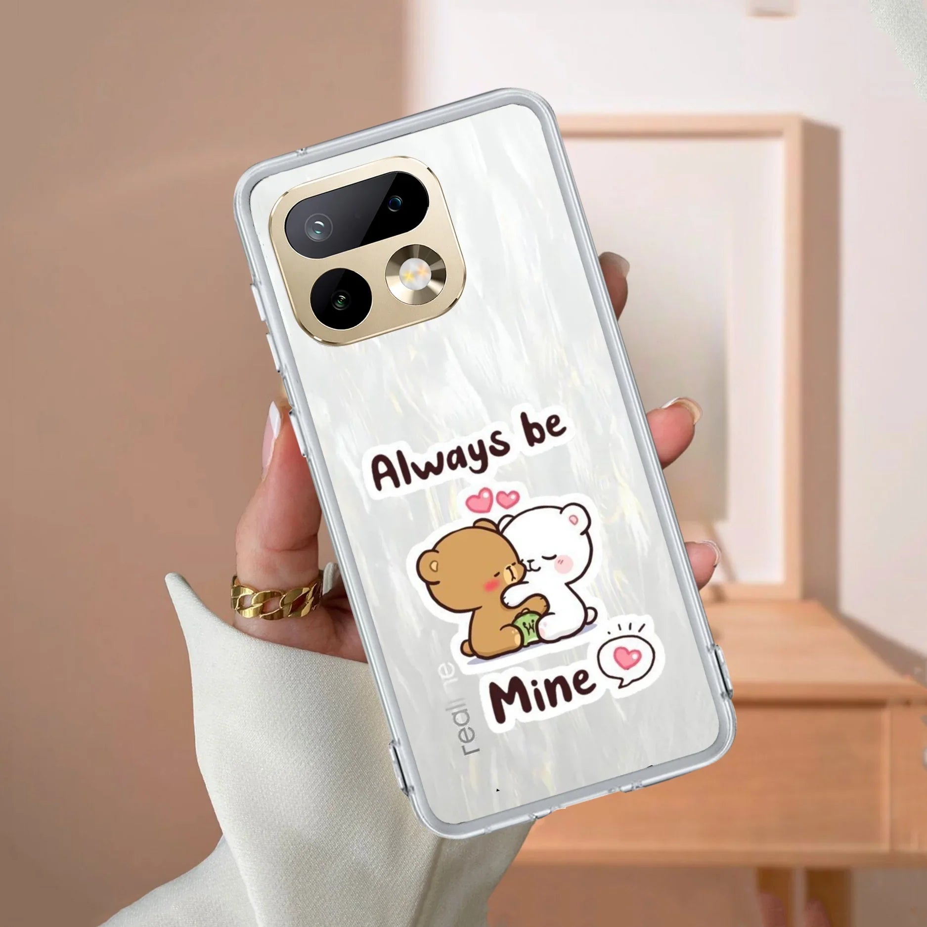 Cute Cuddle Bears Transparent Silicon Case For Realme 12 Pro 5G