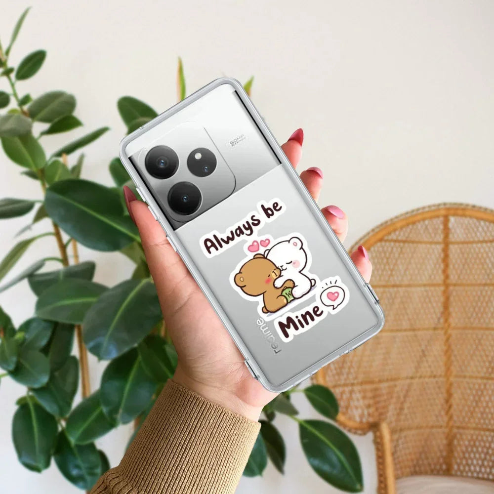 Cute Cuddle Bears Transparent Silicon Case For Realme GT 6 5G