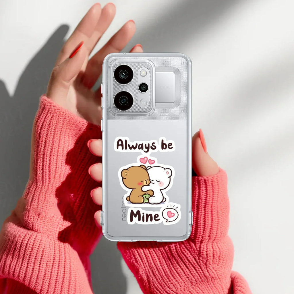 Cute Cuddle Bears Transparent Silicon Case For Realme 12 Pro Plus 5G
