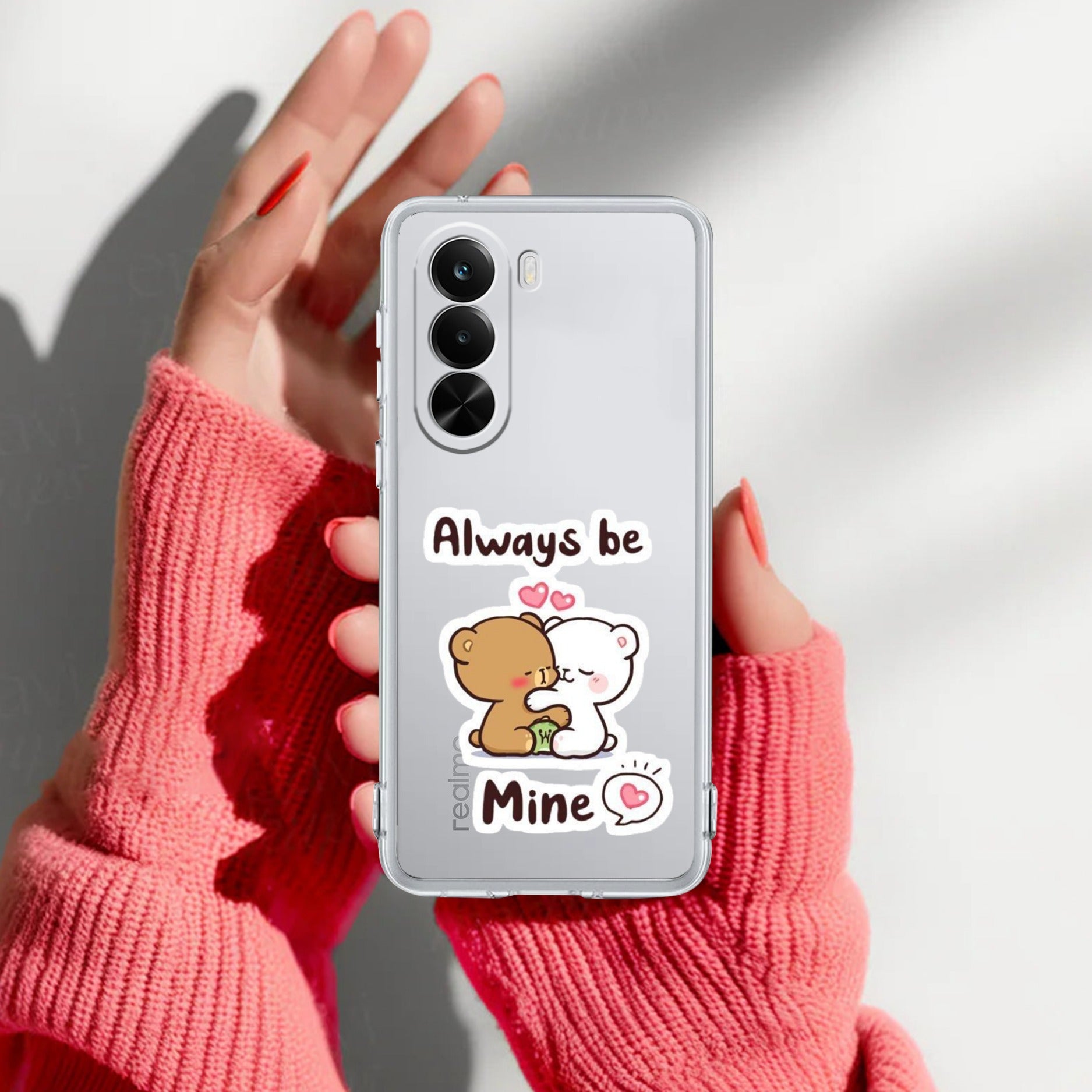 Cute Cuddle Bears Transparent Silicon Case For Realme P4x 5G