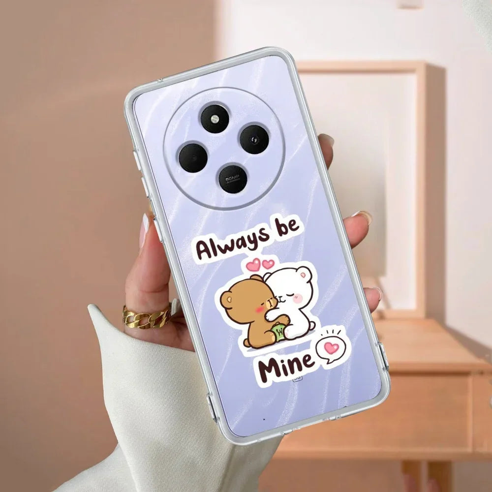 Cute Cuddle Bears Transparent Silicon Case For Redmi Note 13 Pro Plus 5G
