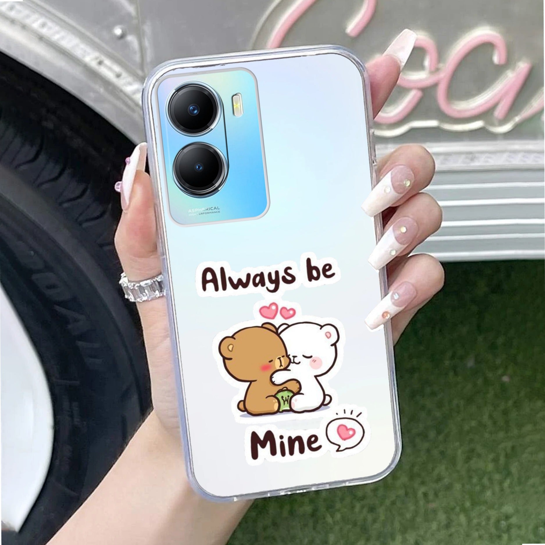 Cute Cuddle Bears Transparent Silicon Case For Vivo T2x 5G