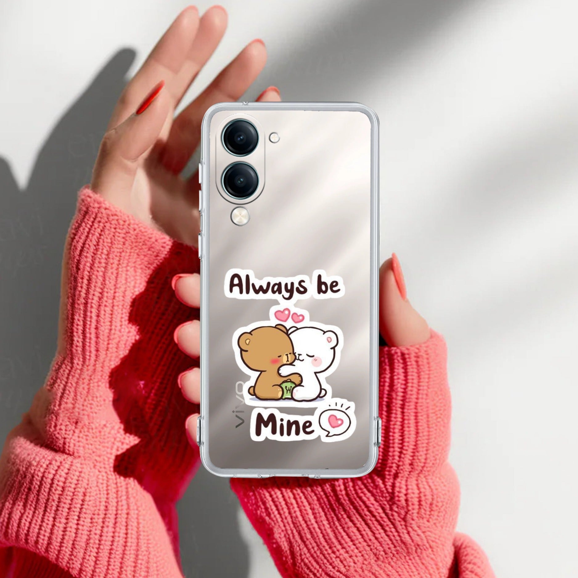 Cute Cuddle Bears Transparent Silicon Case For Vivo T4 Lite 5G
