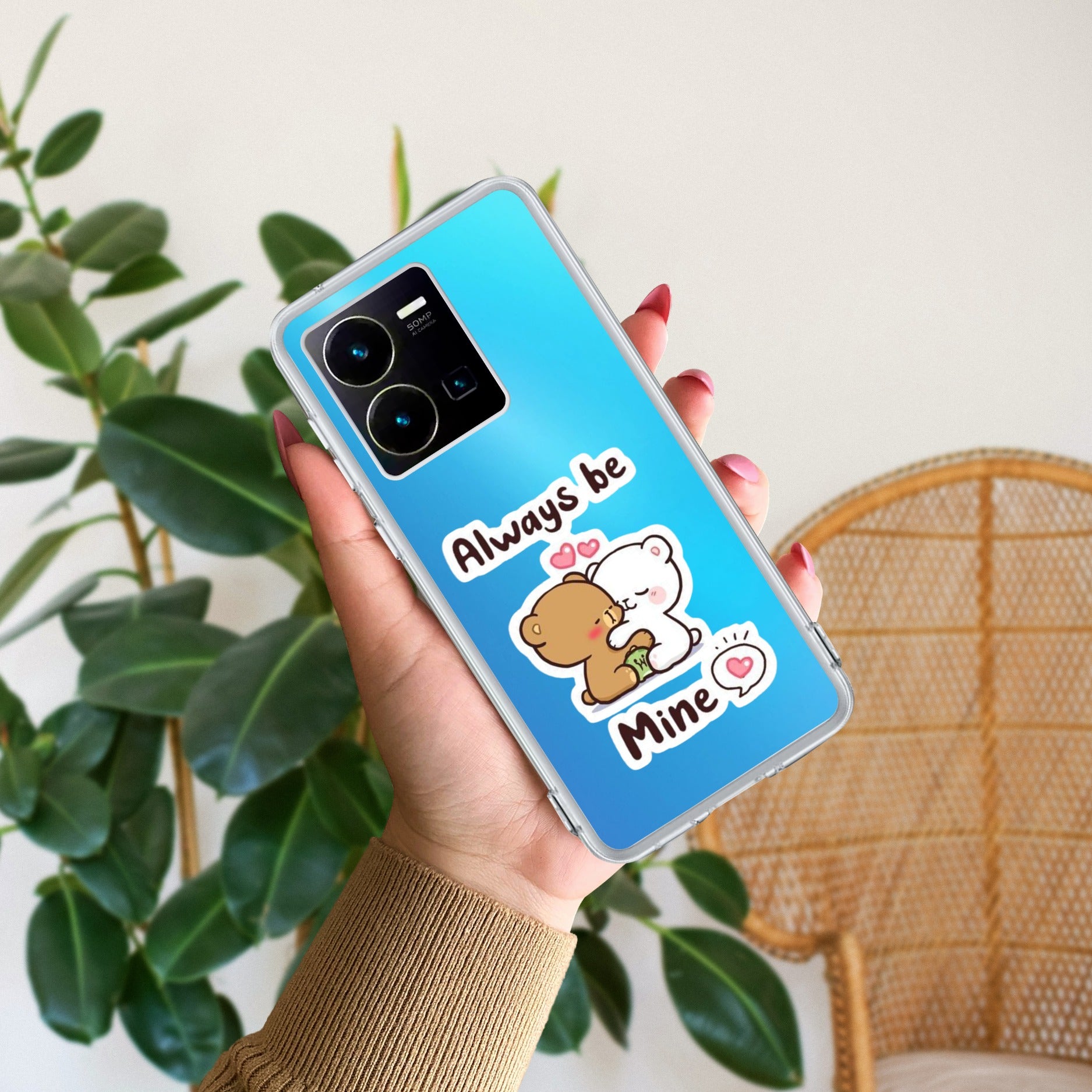 Cute Cuddle Bears Transparent Silicon Case For Vivo Y35