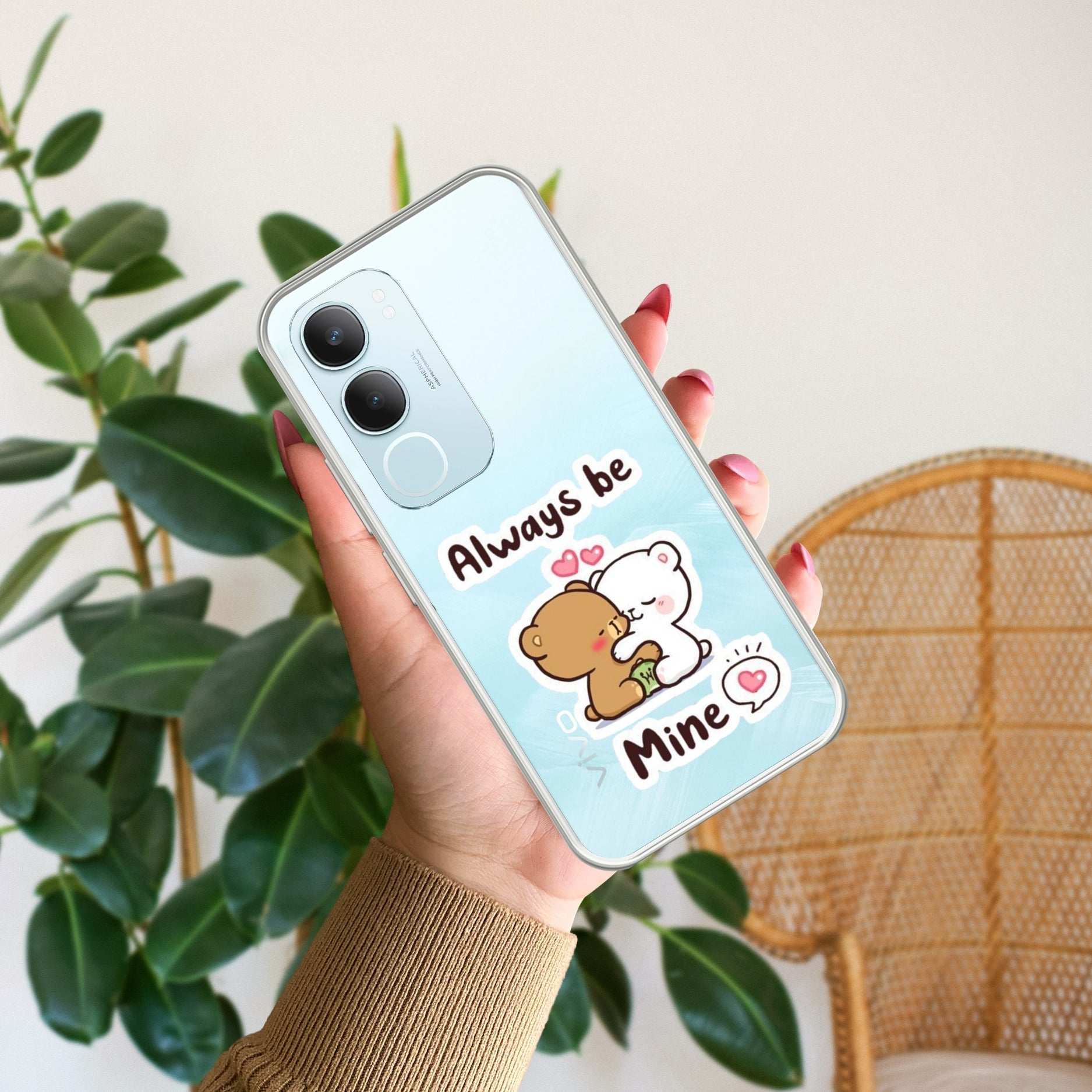 Cute Cuddle Bears Transparent Silicon Case For Vivo Y29 5G