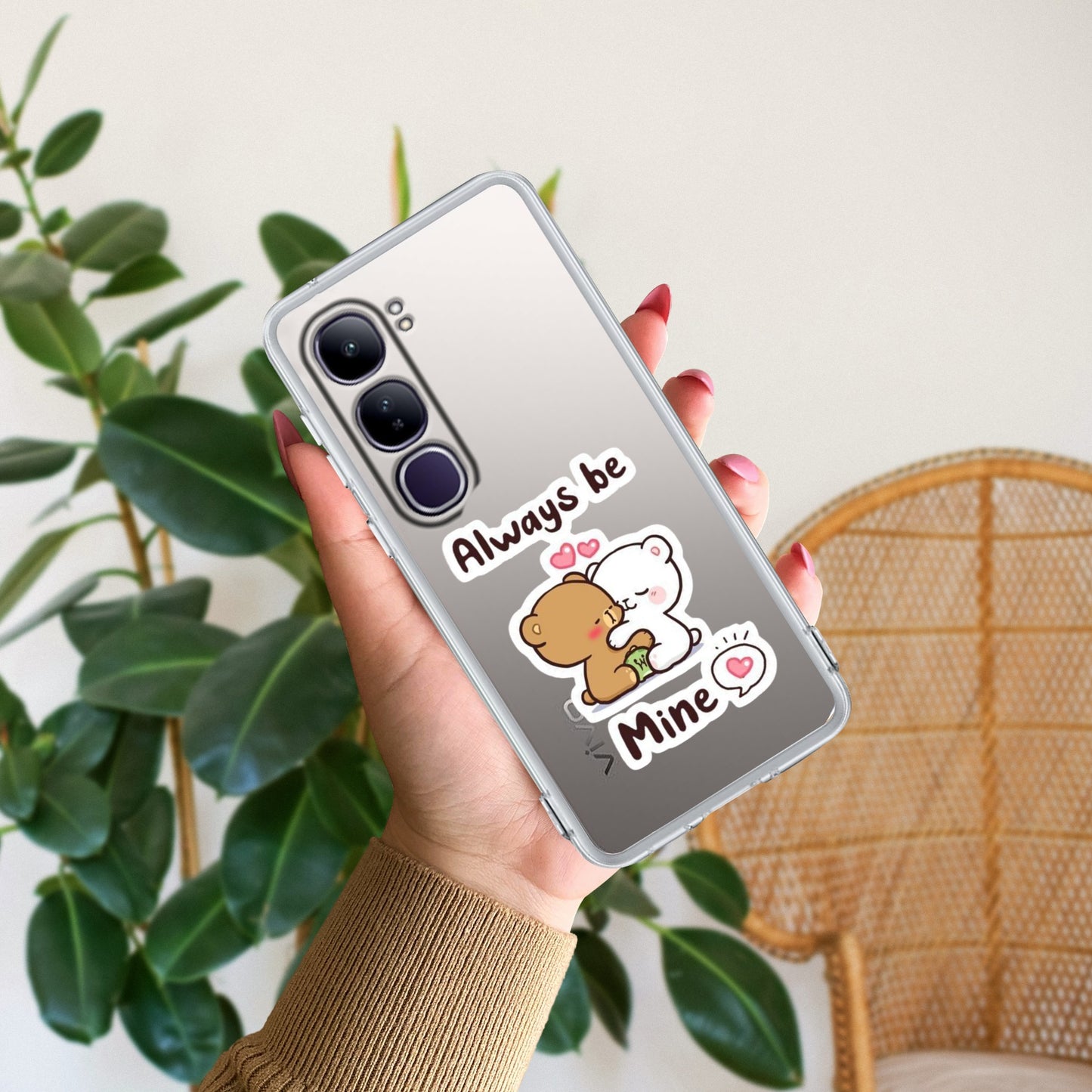 Cute Cuddle Bears Transparent Silicon Case For Vivo