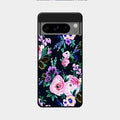 Cute Floral Glass Case Cover For Google Pixel 8 Pro 5G