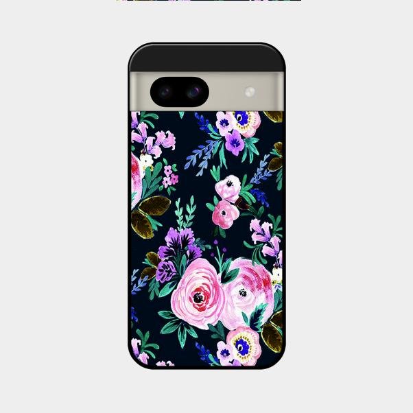 Cute Floral Glass Case Cover For Google Pixel 8A 5G