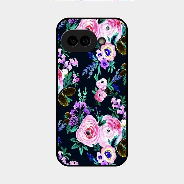Cute Floral Glass Case Cover For Google Pixel 9A 5G