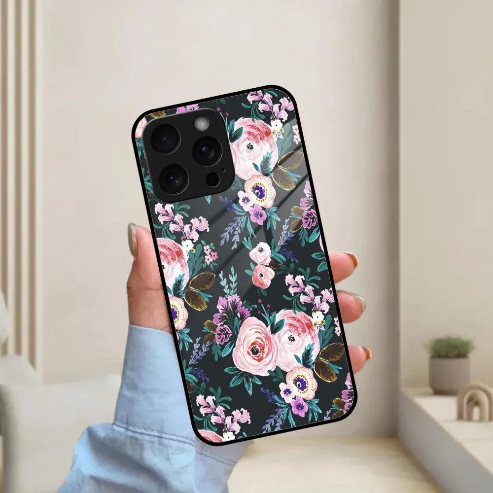 Cute Floral Glass Case Cover For iPhone - ShopOnCliQ