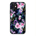 Cute Floral Glass Case Cover For iPhone 12