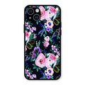 Cute Floral Glass Case Cover For iPhone 14