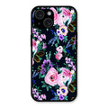 Cute Floral Glass Case Cover For iPhone 15