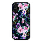 Cute Floral Glass Case Cover For iPhone 16