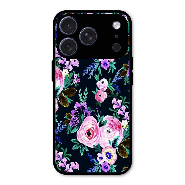 Cute Floral Glass Case Cover For iPhone 17 Pro Max