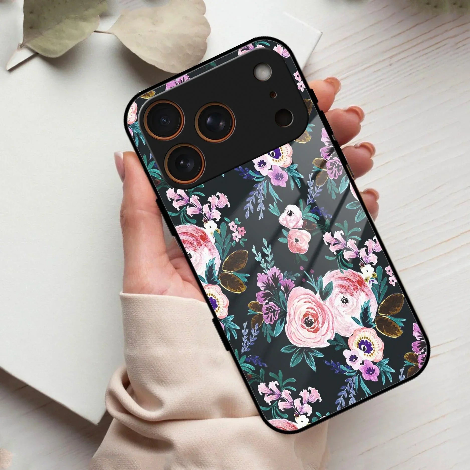 Cute Floral Glass Case Cover For iPhone - ShopOnCliQ