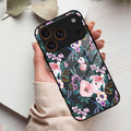 Cute Floral Glass Case Cover For iPhone 17 Pro Max