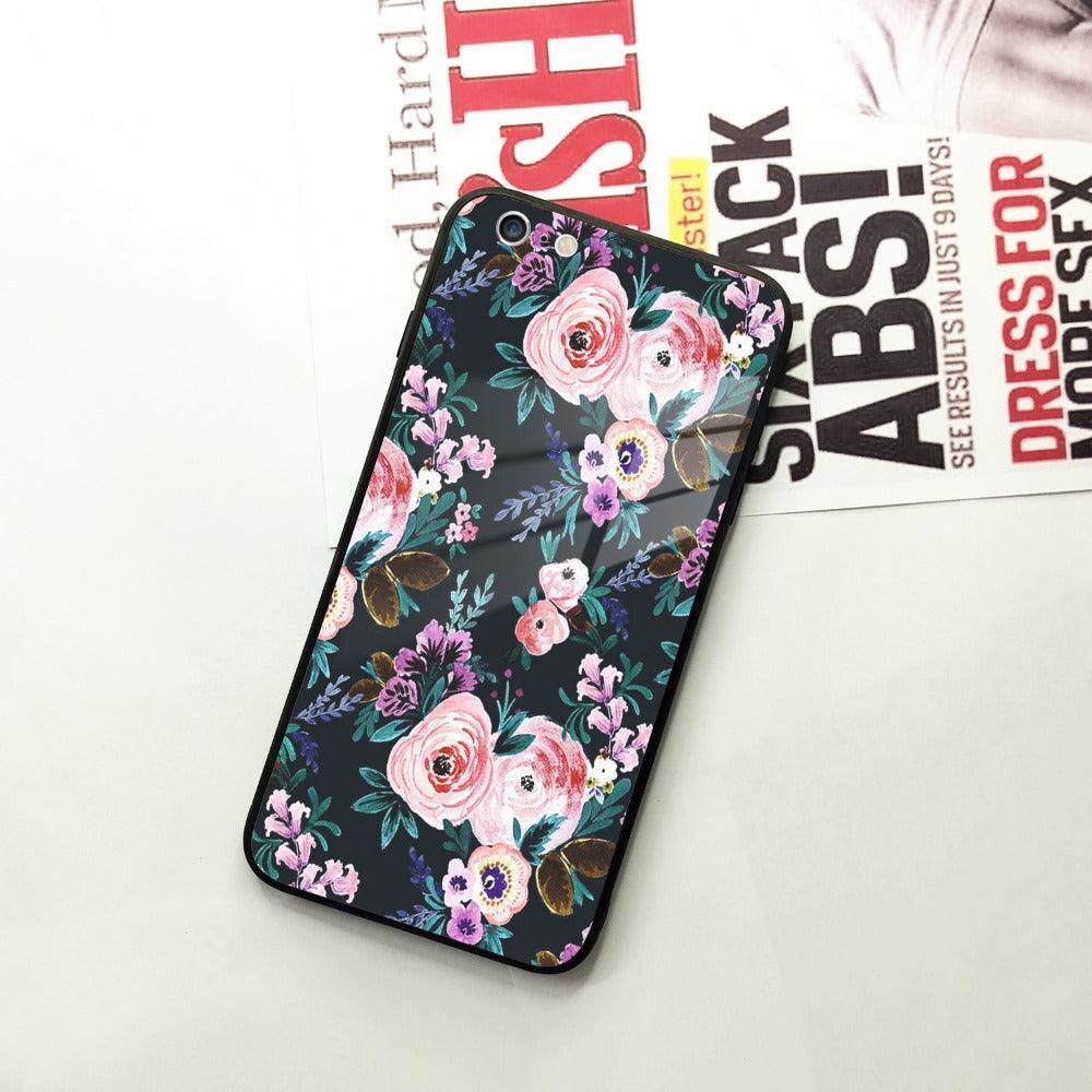Cute Floral Glass Case Cover For iPhone - ShopOnCliQ