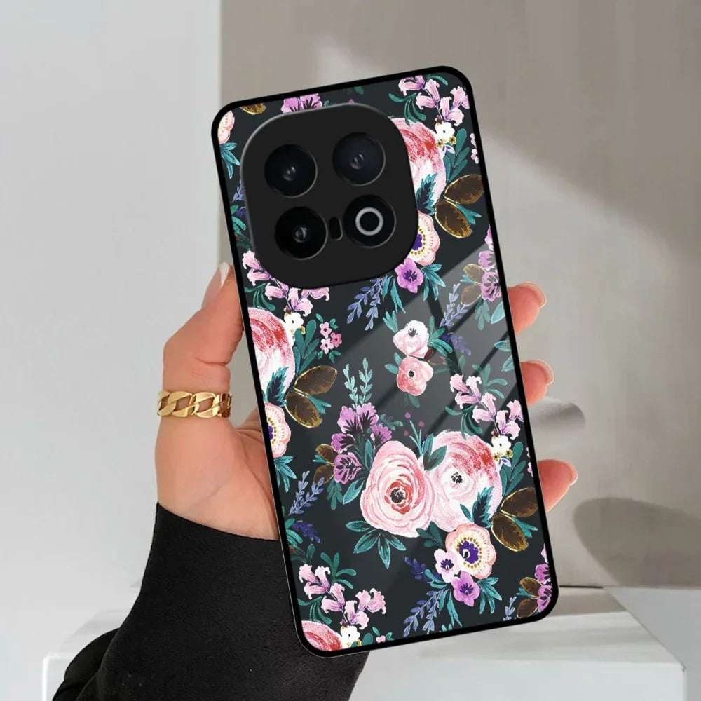 Cute Floral Glass Case Cover For Vivo - ShopOnCliQ