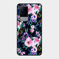 Cute Floral Glass Case Cover For Iqoo 9 5G