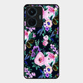 Cute Floral Glass Case Cover For Iqoo Z6 44W