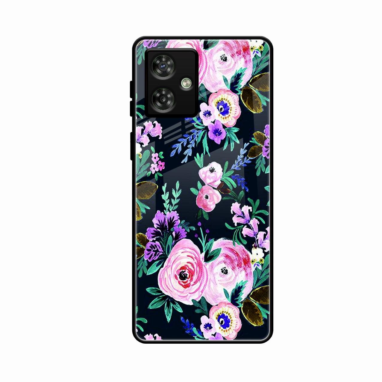Cute Floral Glass Case Cover For Motorola G64 5G