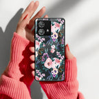 Cute Floral Glass Case Cover For Motorola - ShopOnCliQ