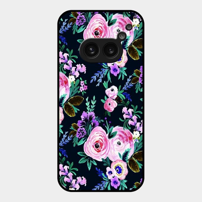 Cute Floral Glass Case Cover For Nothing Phone 2A 5G