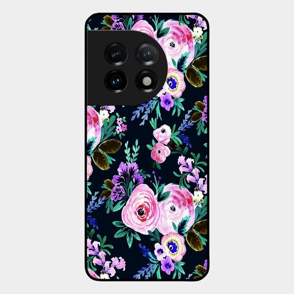 Cute Floral Glass Case Cover For Oneplus 11 5G