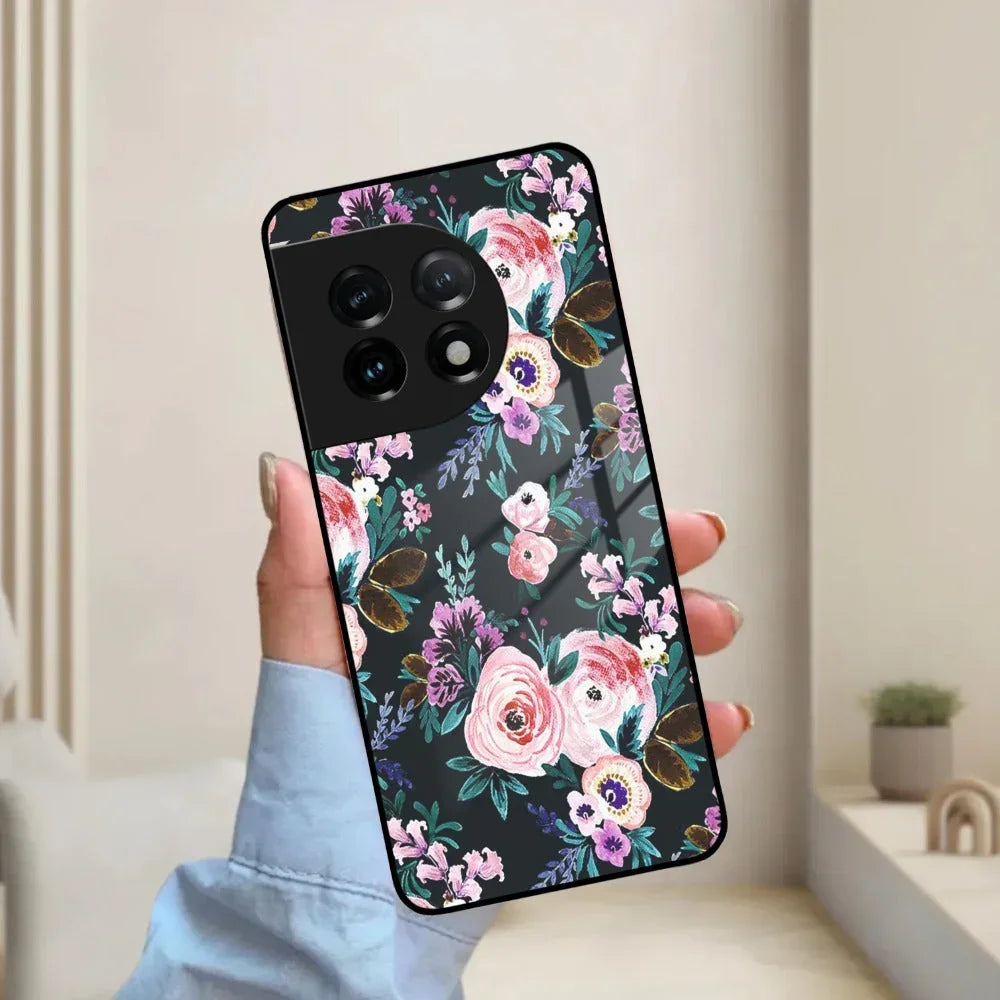 Cute Floral Glass Case Cover For Oneplus - ShopOnCliQ