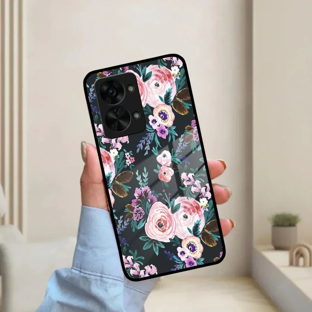 Cute Floral Glass Case Cover For Oneplus - ShopOnCliQ