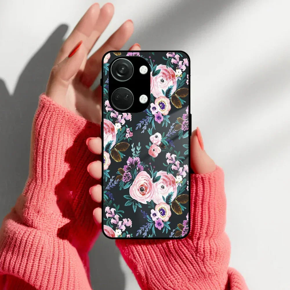 Cute Floral Glass Case Cover For Oneplus - ShopOnCliQ