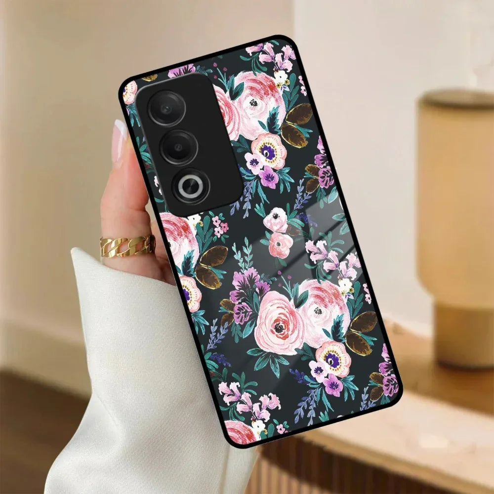 Cute Floral Glass Case Cover For Oppo - ShopOnCliQ