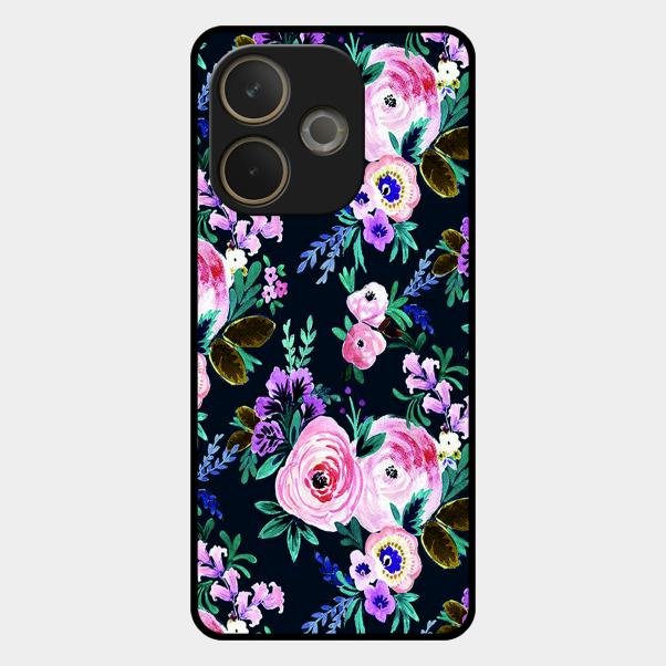 Cute Floral Glass Case Cover For Oppo A5 Pro 5G