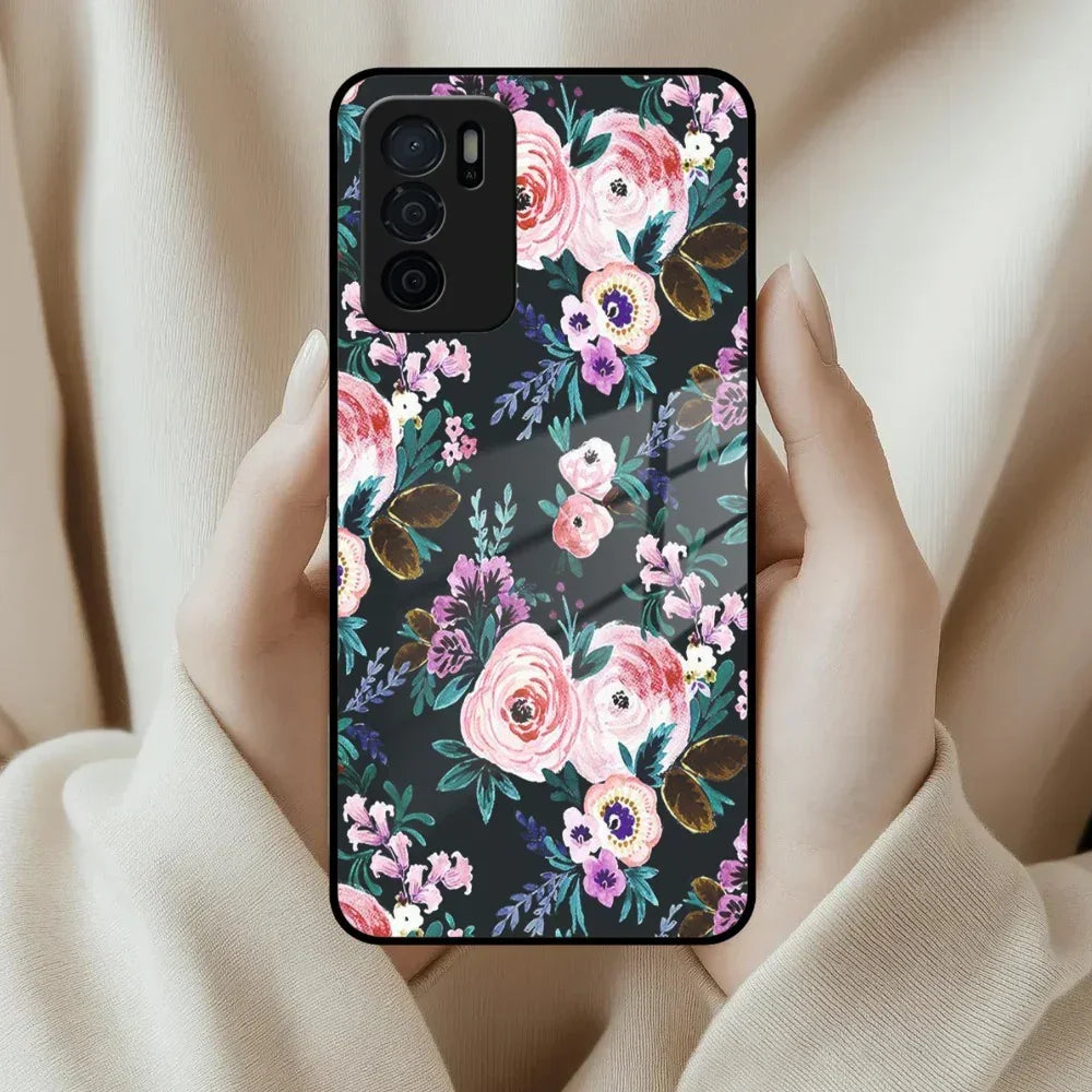 Cute Floral Glass Case Cover For Oppo - ShopOnCliQ