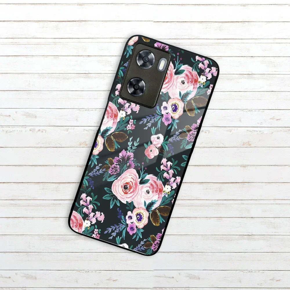 Cute Floral Glass Case Cover For Oppo - ShopOnCliQ