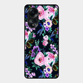 Cute Floral Glass Case Cover For Oppo A58