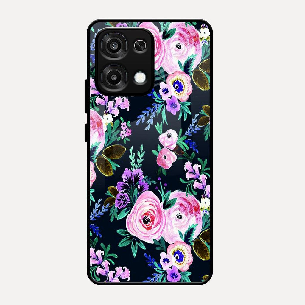 Cute Floral Glass Case Cover For Oppo F31 5G