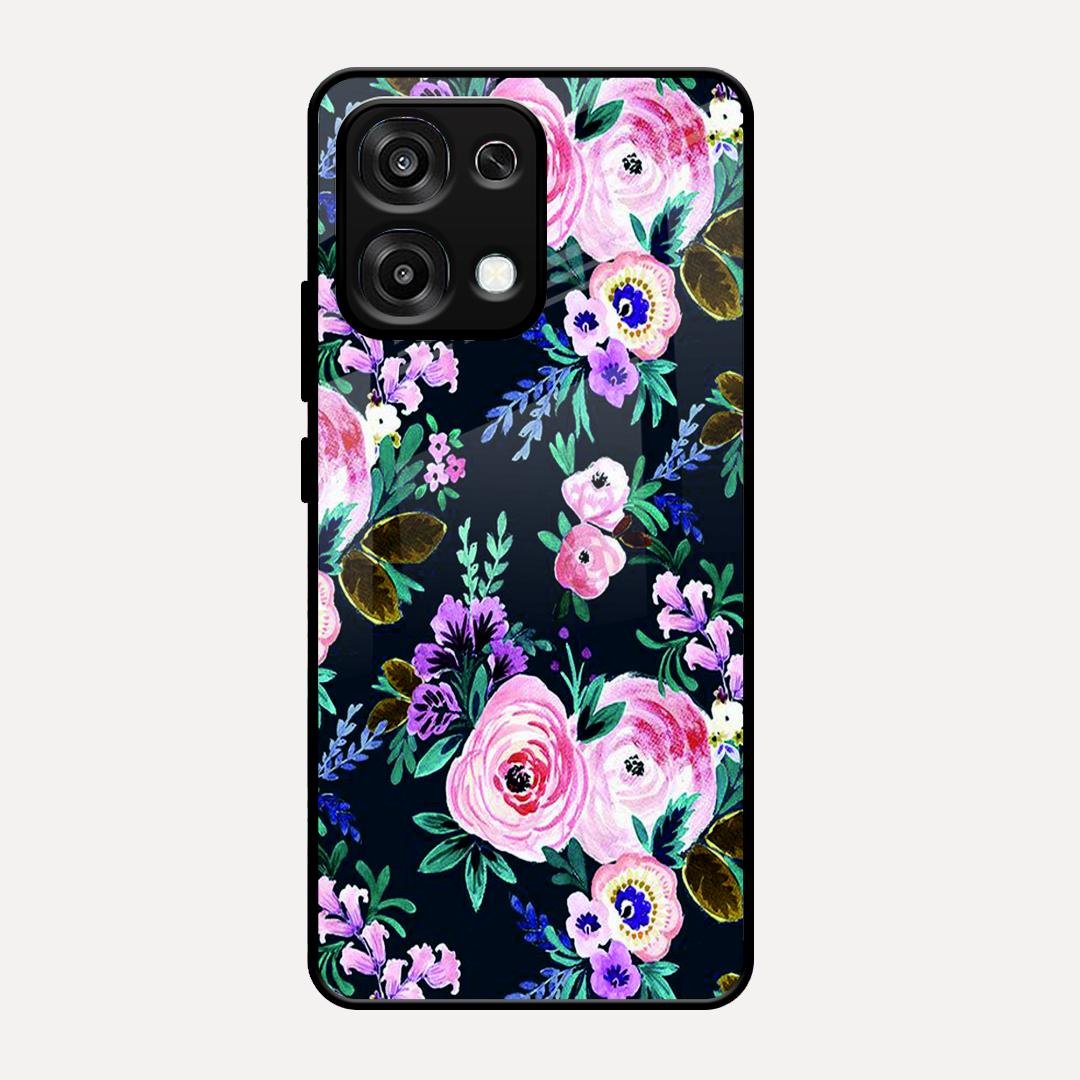 Cute Floral Glass Case Cover For Oppo F31 5G