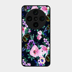 Cute Floral Glass Case Cover For Oppo Find X8 Pro 5G