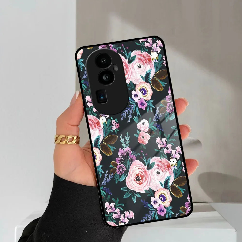 Cute Floral Glass Case Cover For Oppo - ShopOnCliQ