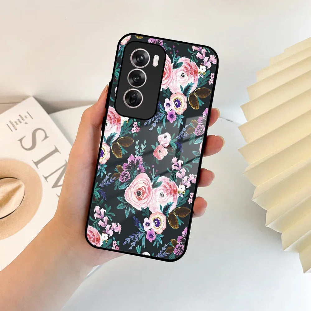 Cute Floral Glass Case Cover For Oppo - ShopOnCliQ