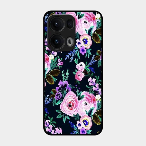 Cute Floral Glass Case Cover For Oppo Reno 13 Pro 5G