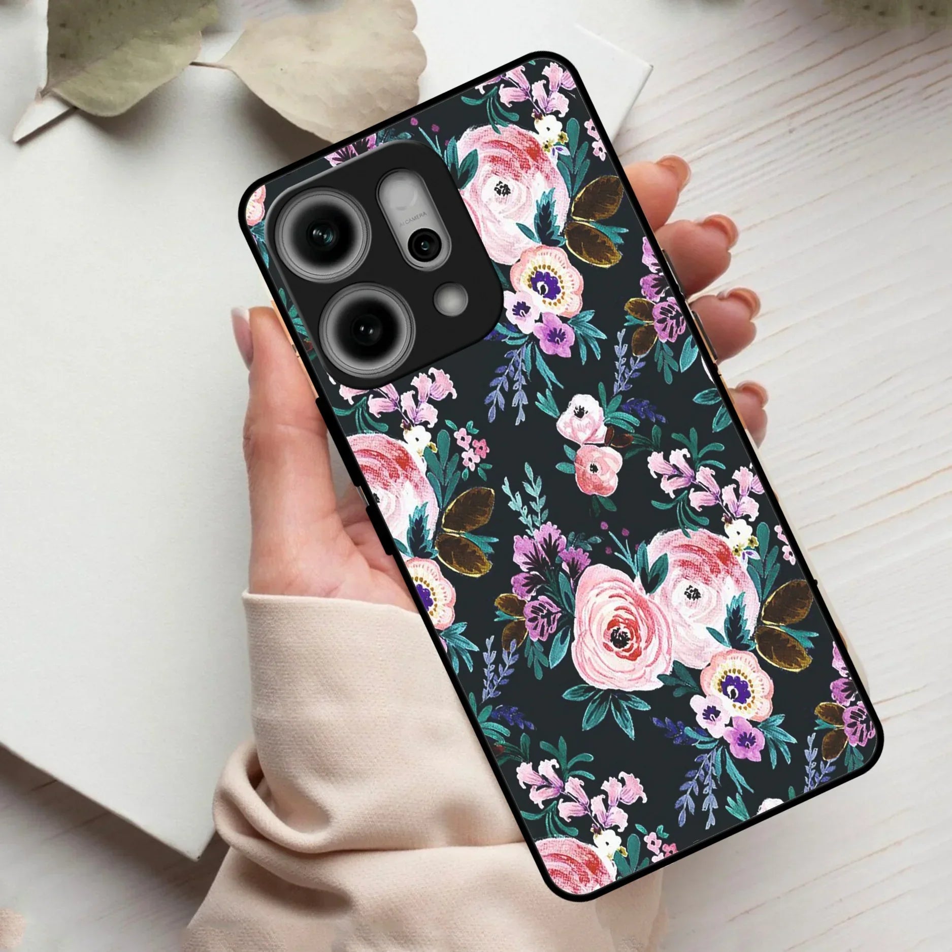 Cute Floral Glass Case Cover For Oppo - ShopOnCliQ