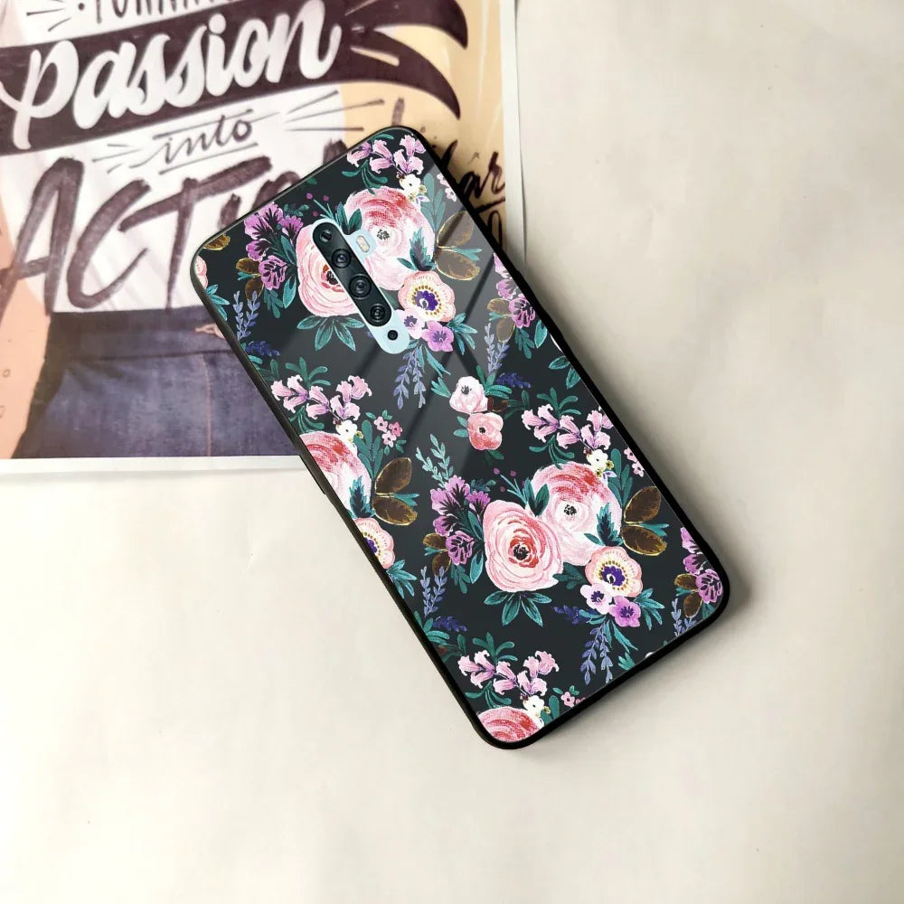 Cute Floral Glass Case Cover For Oppo - ShopOnCliQ