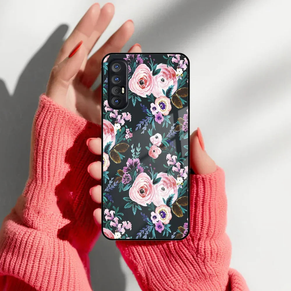 Cute Floral Glass Case Cover For Oppo - ShopOnCliQ