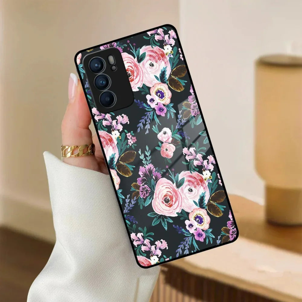 Cute Floral Glass Case Cover For Oppo - ShopOnCliQ
