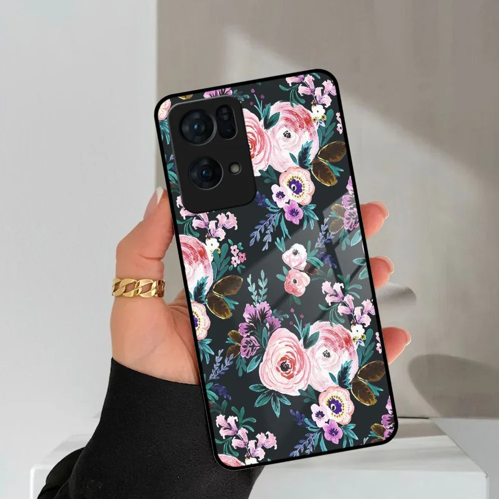 Cute Floral Glass Case Cover For Oppo - ShopOnCliQ
